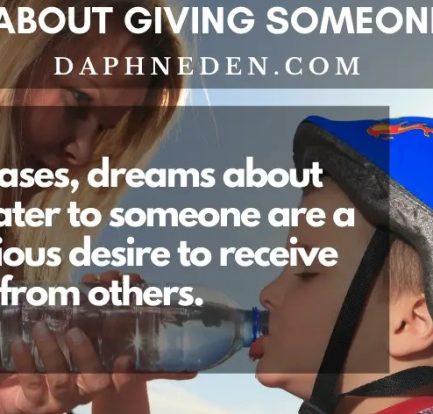 Dream about giving someone water to drink