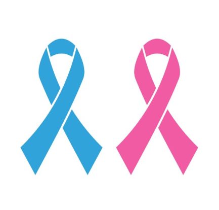 pink and blue ribbon